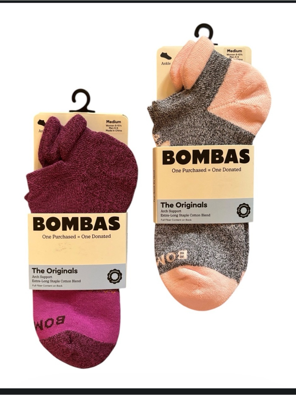 SOMBAS BUNDLE | Plum & Pink The Originals Arch Support OG Cushy Seamless Toe NWT
